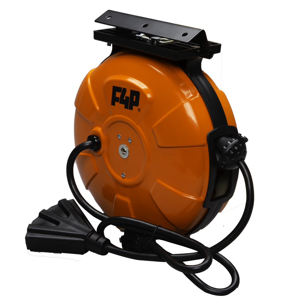 30ft Retractable triple-tap cable reel